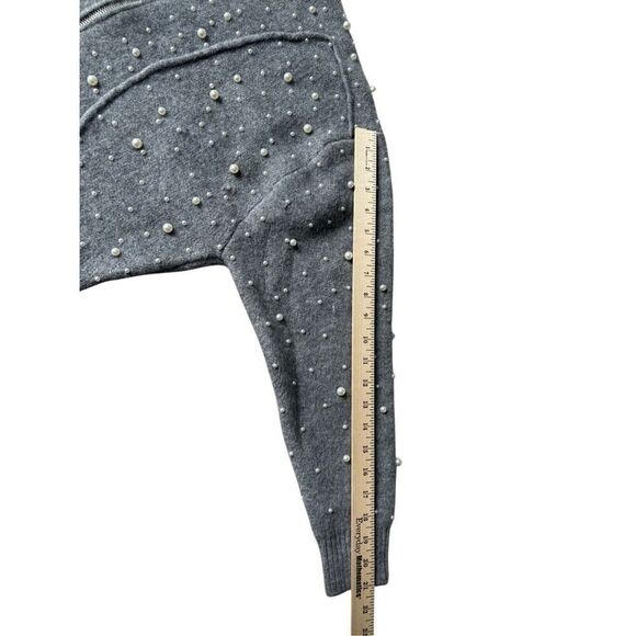 EDIT by Jason Wu Full Zip Sweater Jacket size L Pearl Embellished - Picture 7 of 9